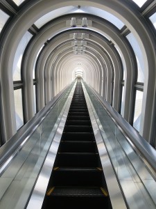 Cool escalator tunnel up to the Sky Garden Observatory