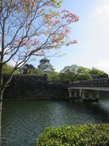 View of Osaka Castle across the moat