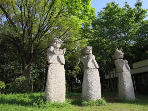 Statues in the park around Osaka Castle