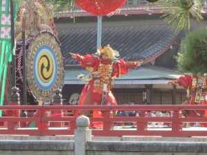 Performer in the ceremony at Shitennō-ji Temple