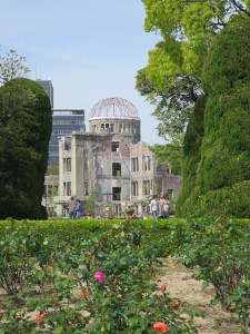 The A-Bomb Dome from the rose garden